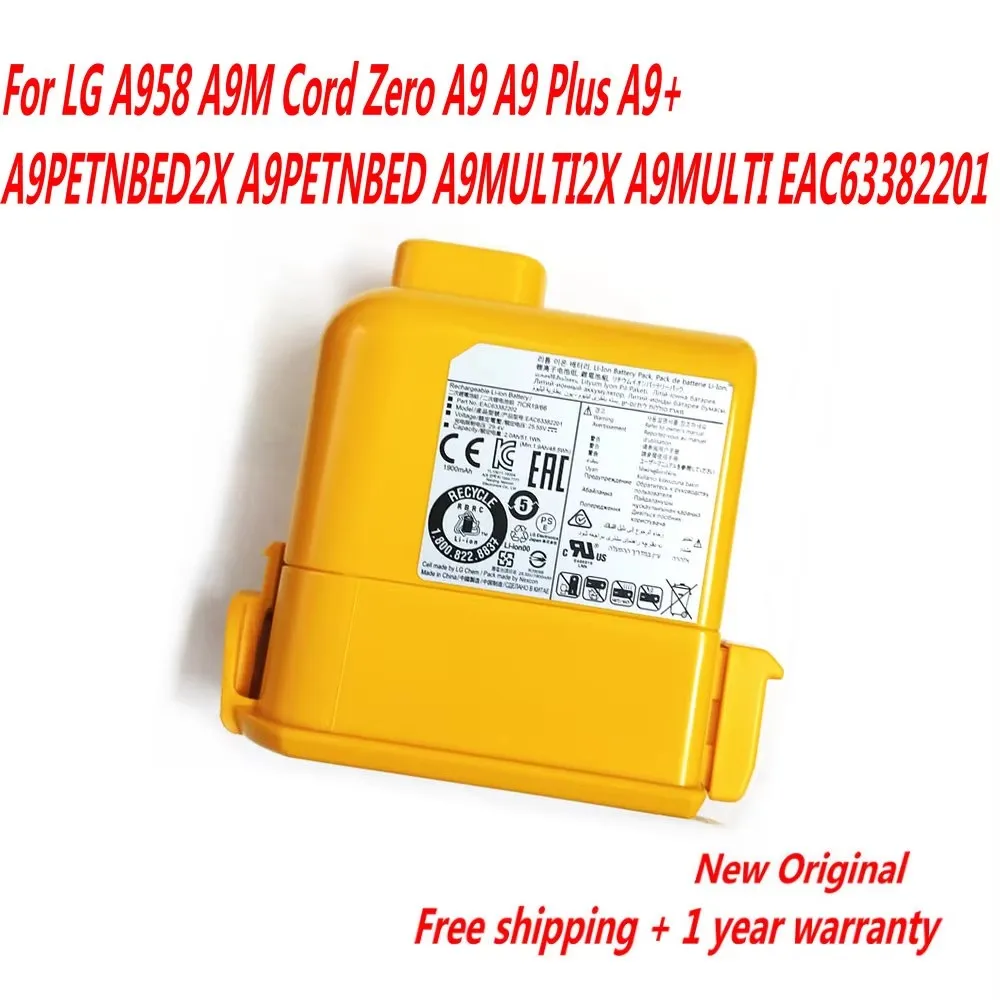 

Higher Quality EAC63758601 Battery For LG Cord Zero A9,Cord Zero A9+,A9, Cord Zero A9 Plus,A9M,A958,A958SK
