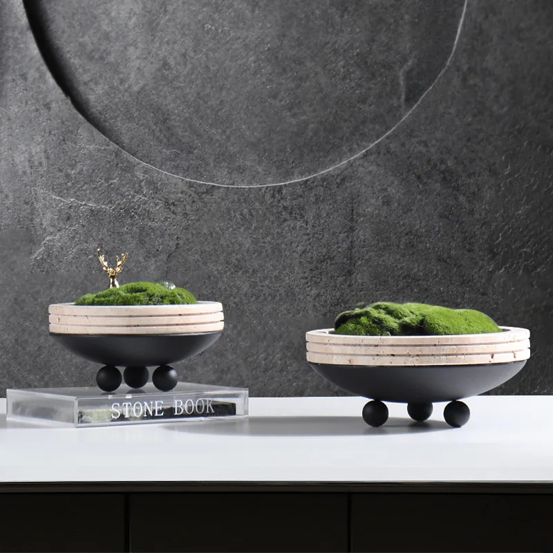 زخرفة نباتية حديثة وبسيطة على شكل طحلب رخامي، أدوات زهور على سطح الطاولة لغرفة المعيشة وغرفة الطعام