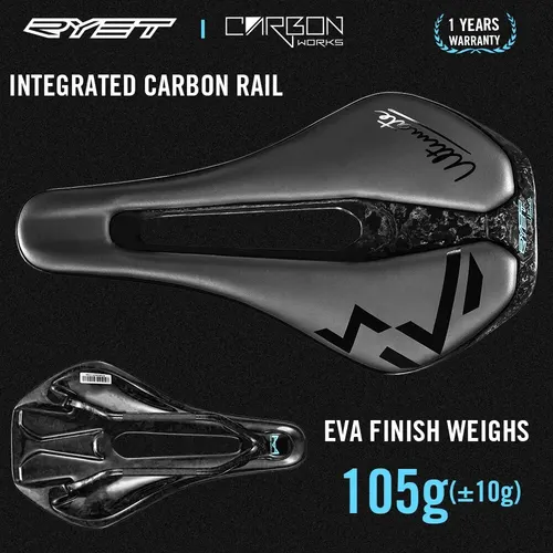 Imagen 2 del producto RYET-sillín de bicicleta con estampado 3D, asiento ultraligero de carbono de 135/143mm, 105g, piezas de ciclismo