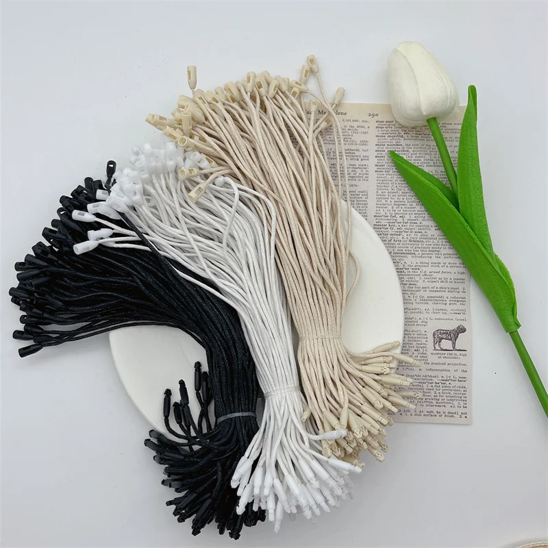 50/100/200 Pcs 20cm Wax Rope Clothings Tag Rope For Jewelrys Price Label With String Diy Jeans Shirt Clothing Tag Rope Wholesale