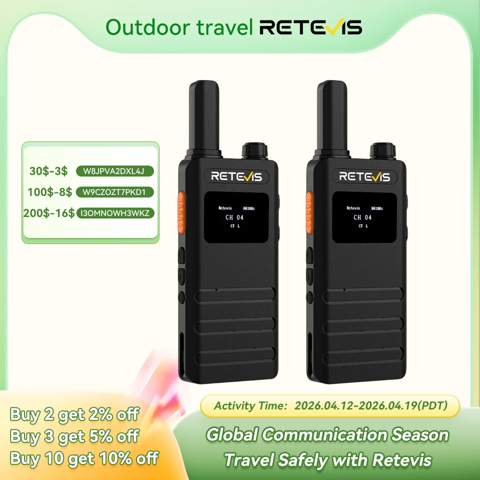 Retevis B63S (3a Gen RT622) Walkie Talkie 2 Pezzi con Schermo LCD Ultra-sottile, Senza Licenza, Tipo C, per Radio di Comunicazione