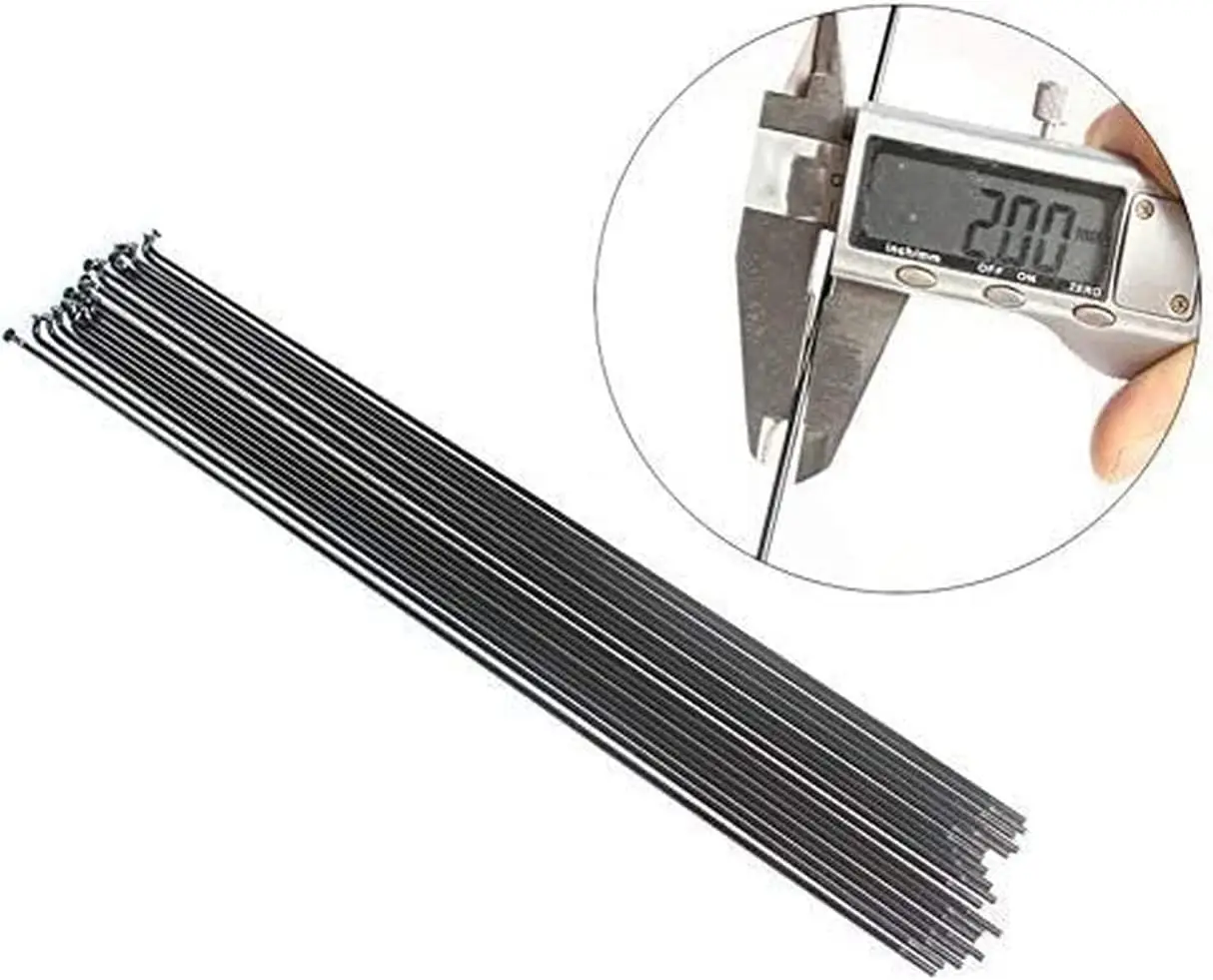 Bicycle 14G Spokes Wire Mountain Road Bike 45# Steel Spokes black High-Strength Bicycle Spokes 36PCS