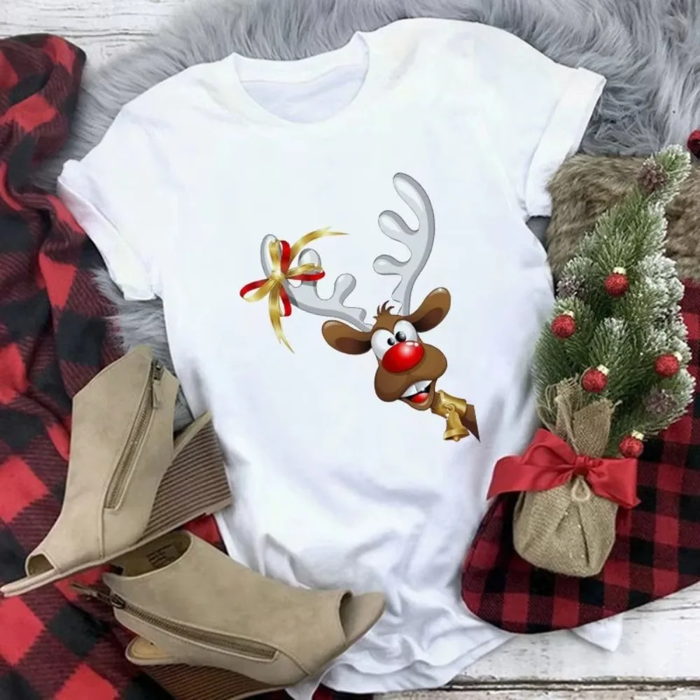 Santa Claus 90s Christmas New Year Holiday Graphic T Shirt Print T-shirt Top Women Fashion Clothing Female Short Sleeve Tees