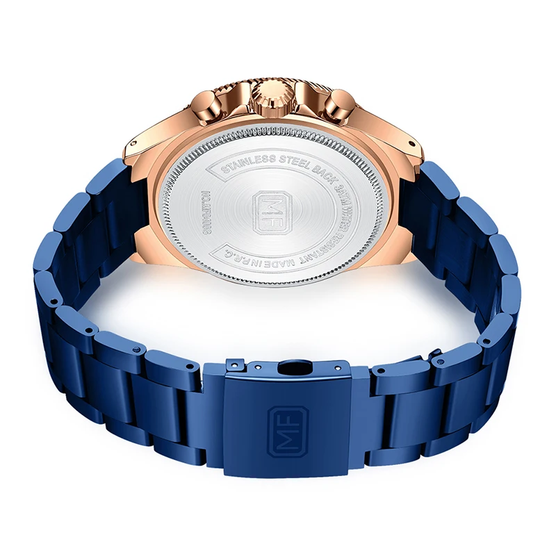 Mini Focus MF0490G Orologio da uomo semplice di lusso Cronografo con cinturino in acciaio inossidabile Lancette luminose Orologi al quarzo impermeabili