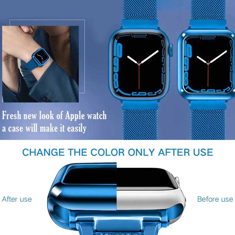 Soft TPU Cover for Apple Watch Case 45mm 44mm 42mm 41mm 38mm Anti-Scratch Protector Bumper Iwatch Series 8 7 6 SE 5 4 3 2