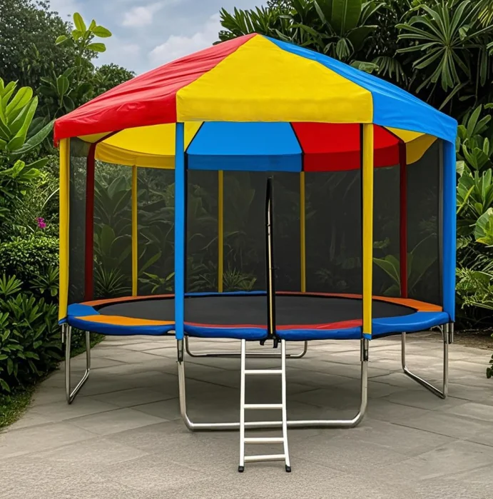 

Colorful 6-16-inch Trampolines with Canopies Durable Gymnastic Training Beds Protective Nets Girl's Safe Indoor/Outdoor Playprom