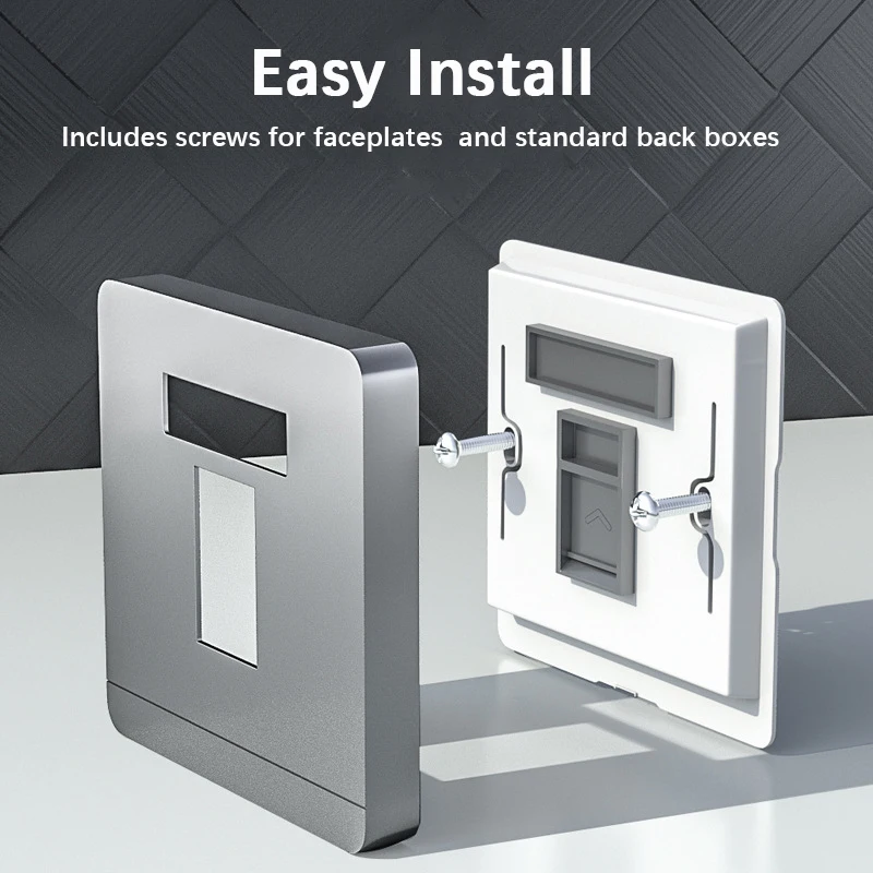 ZoeRax 1/2 Port Keystone Wall Plate 86 Tpye, Single Gang Wall Plates for RJ45 Keystone Jack and Modular Inserts