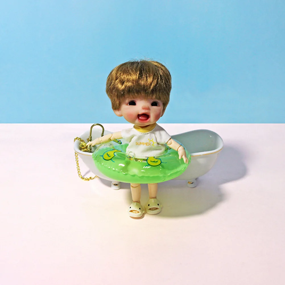 

10Pcs Mini House Swimming Rings Safe PVC Exquisite Realistic Photo Props Children Gifts Mini Swim Ring Miniature Swim Rings