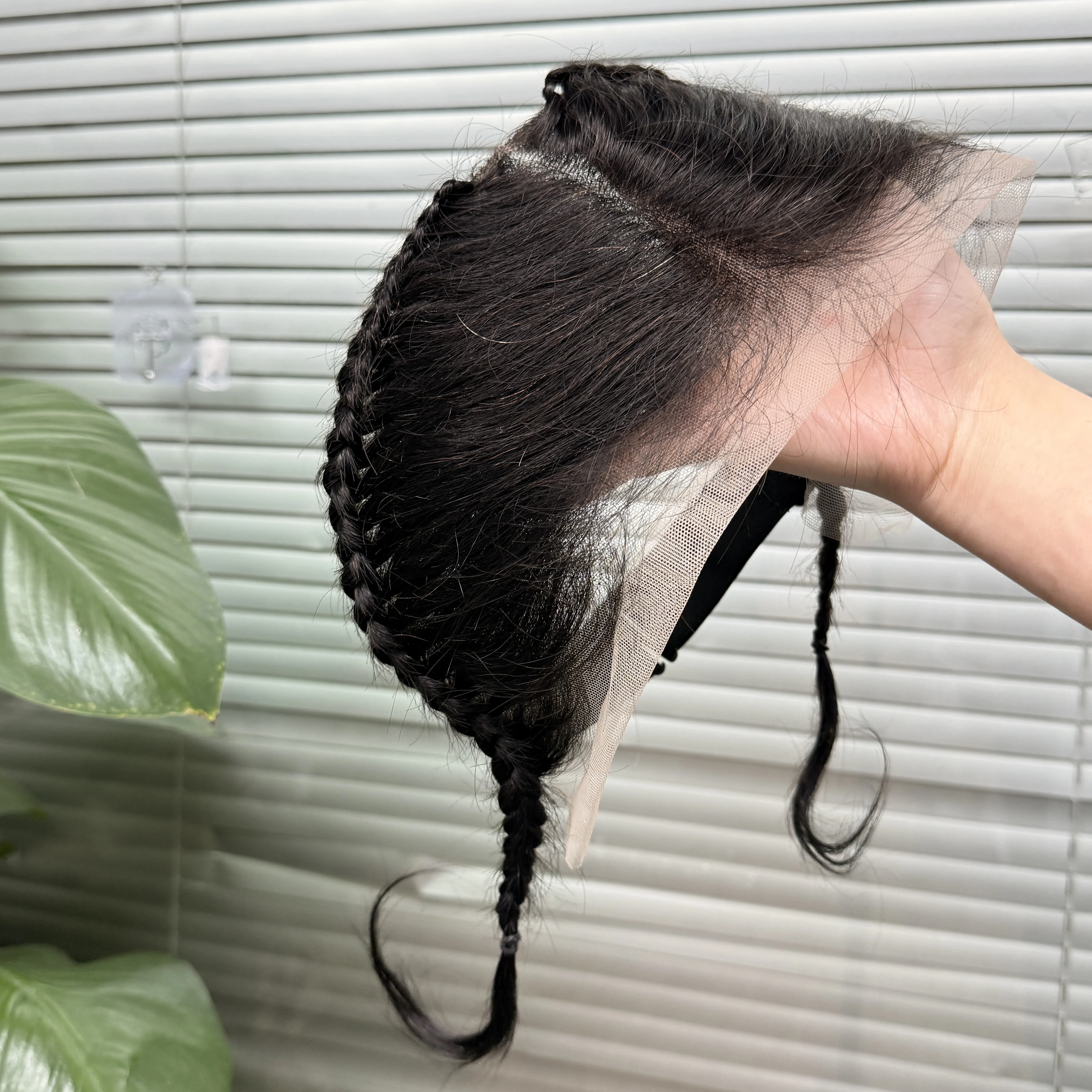 ナビナチュラルヘアフロンタル 13 × 4 レースフロンタル三つ編みレミーブラジル人毛フロンタルレースのみ 10 インチヘッドバンドウィッグ用