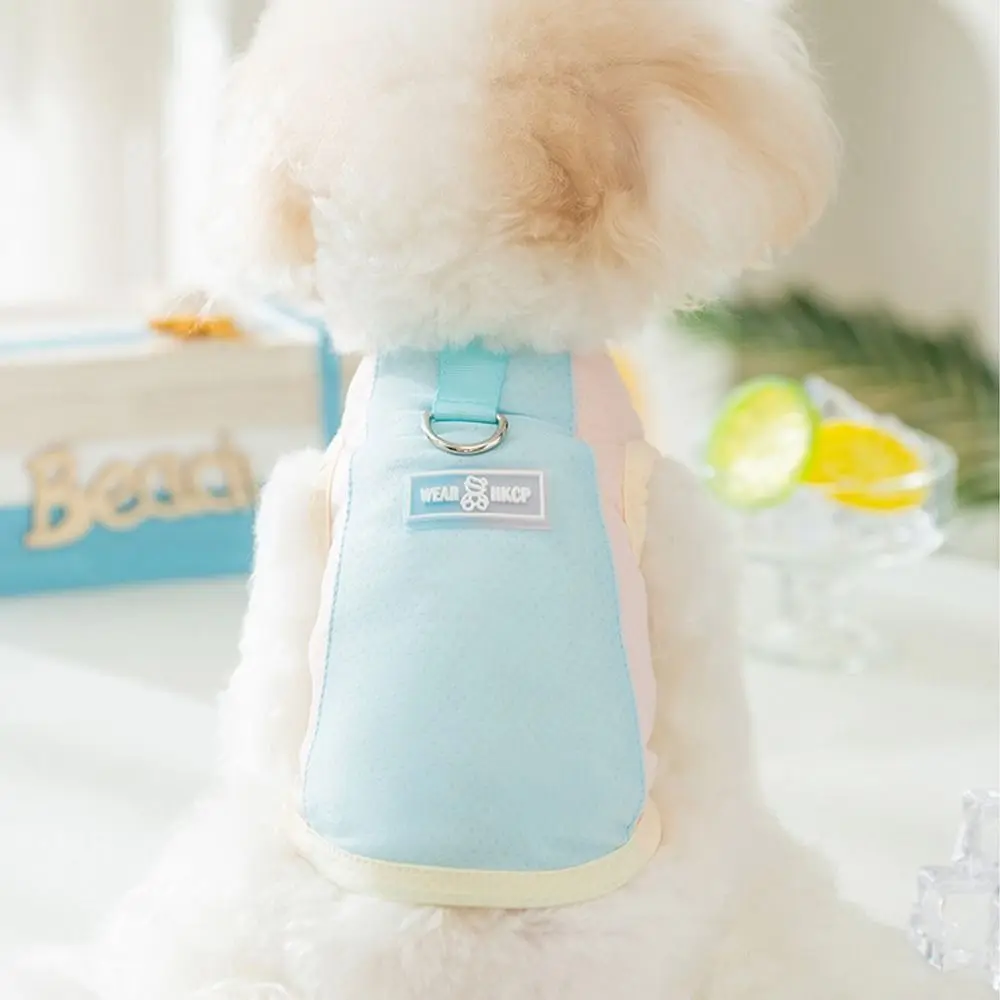 Mesh Dog Candy Colored Vest with Small Butterfly Comfortable Pet Traction Vest Breathable Sun Protection Cool Pet Dog Clothing