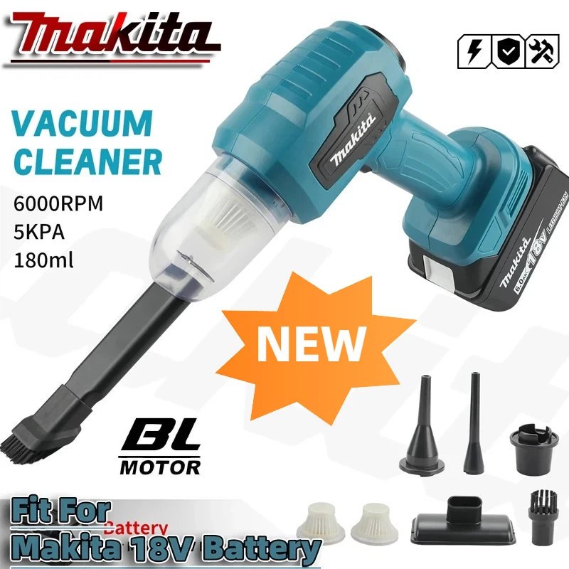

2026 Makita Vacuum Cordless Mini Car Cleaner Multifunction Dust Collect Handheld Rechargeable Power Tools 18V Battery