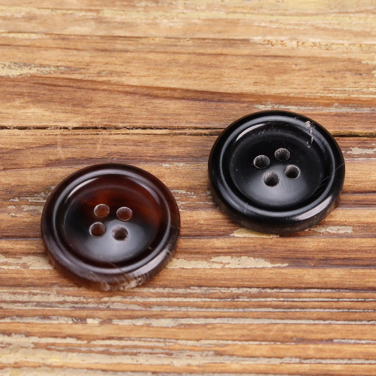 6pcs High Quality Genuine Horn Buttons For Mens Suit Black Dark Brown 15mm/20mm Round Rim Sewing Accessories Knitting Supplies