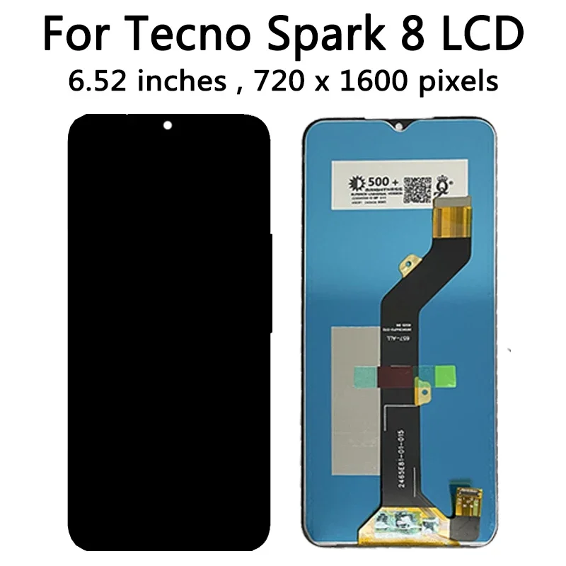 AAA+ For Tecno Spark 8 KG6 LCD Spark 8C KG5k Display Touch Screen Digitizer For Tecno Spark 8P 8T 8Pro KG8 KG7 KG6p LCD