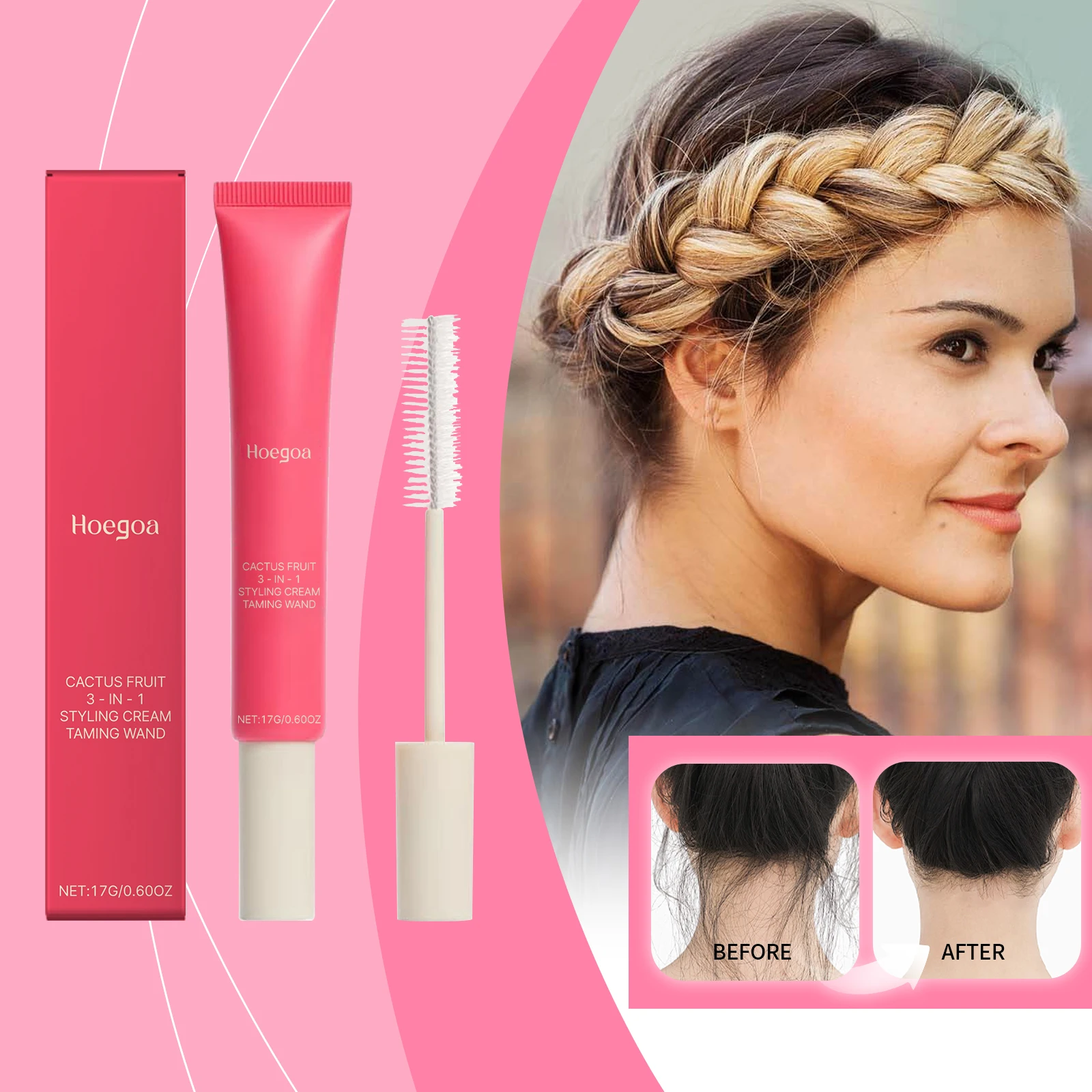 3in1 Hair Styling Cream Long Lasting Edge Control Curls Hair Styling Cream Tames Broken Fix Bang Pomade Mini Small Hair Gel