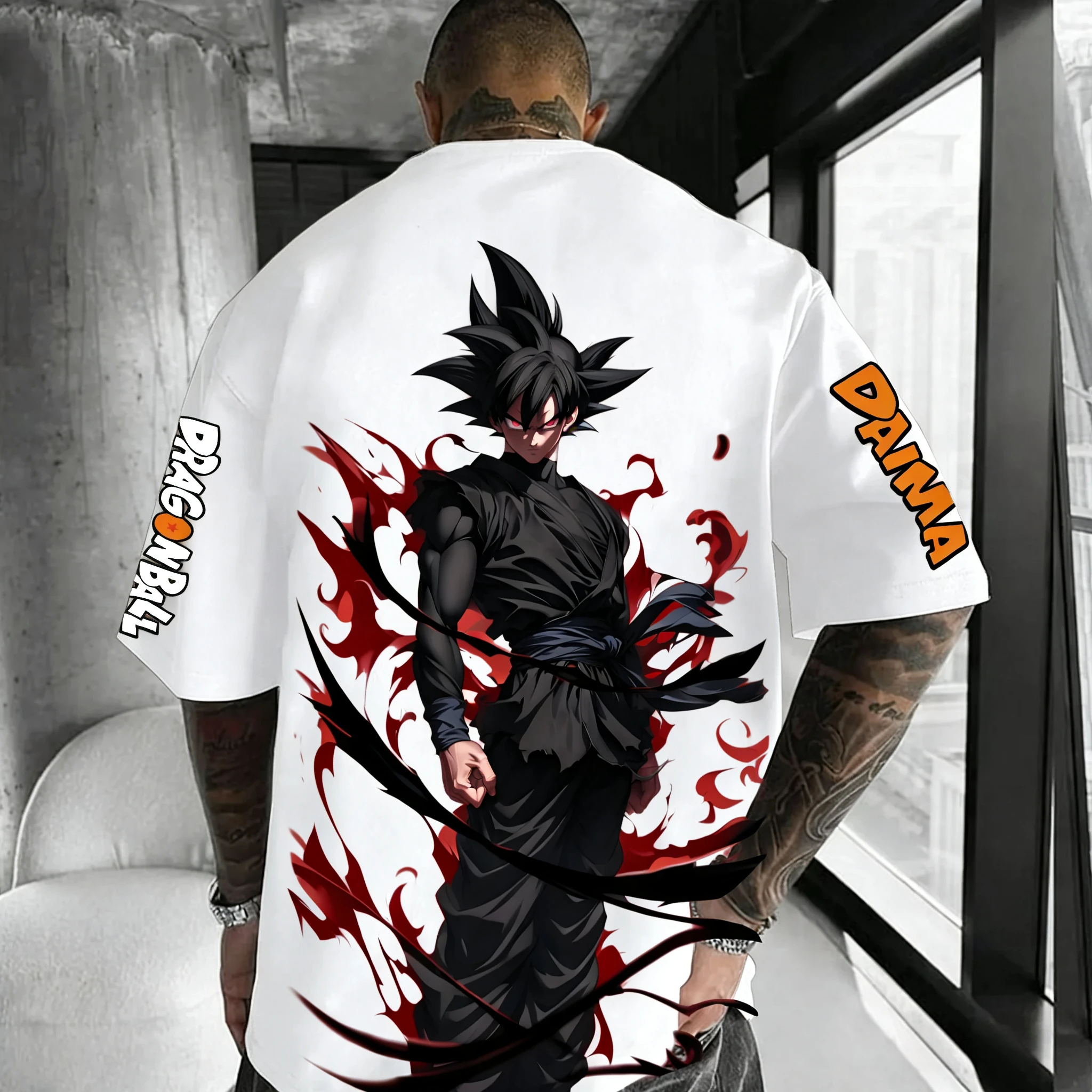 جديد لعبة دراغون بول جوكو مطبوعة قصيرة الأكمام بانداي فضفاضة للرجال والنساء 2026 الصيف تنفس رياضي موضة تي شيرت ins #4