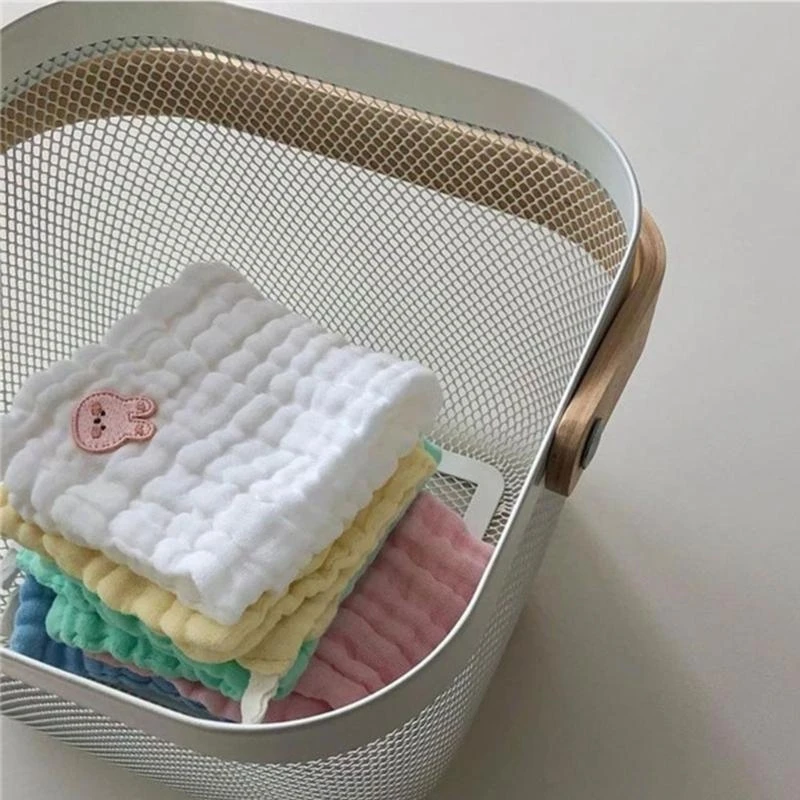 

J15U 5 шт. хлопковое полотенце для лица, детское полотенце для вытирания, нагрудники для кормления, мягкая квадратная ткань для