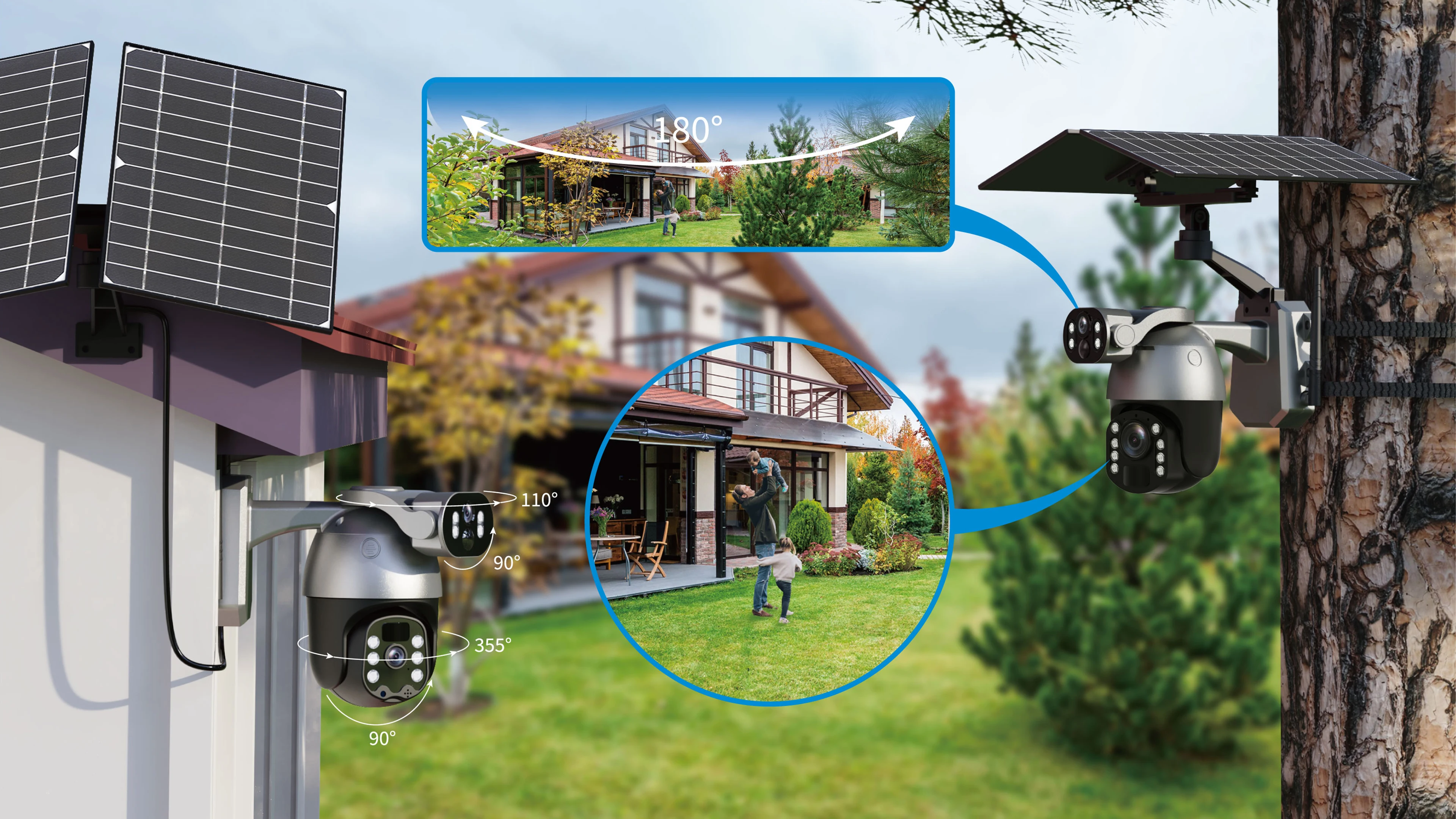 

2025 hot sale ESOE 6K 50X Zoom 4G Sim Dual Screen Solar Powered Outdoor Dual Lens PTZ Auto Tracking Security Solar