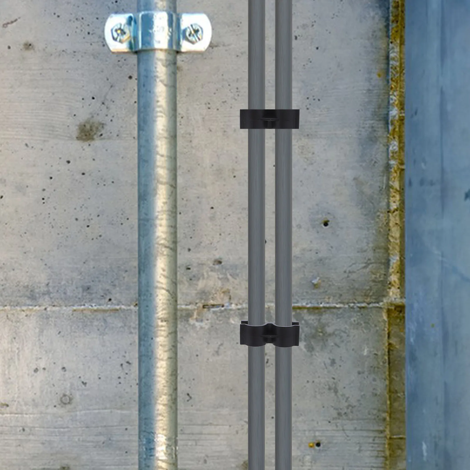 12 قطعة مشابك أنابيب مزدوجة 25 مللي متر موصلات عمود الرف لمستودع سوبر ماركت رف الربط وصلة أنبوبية متينة #1