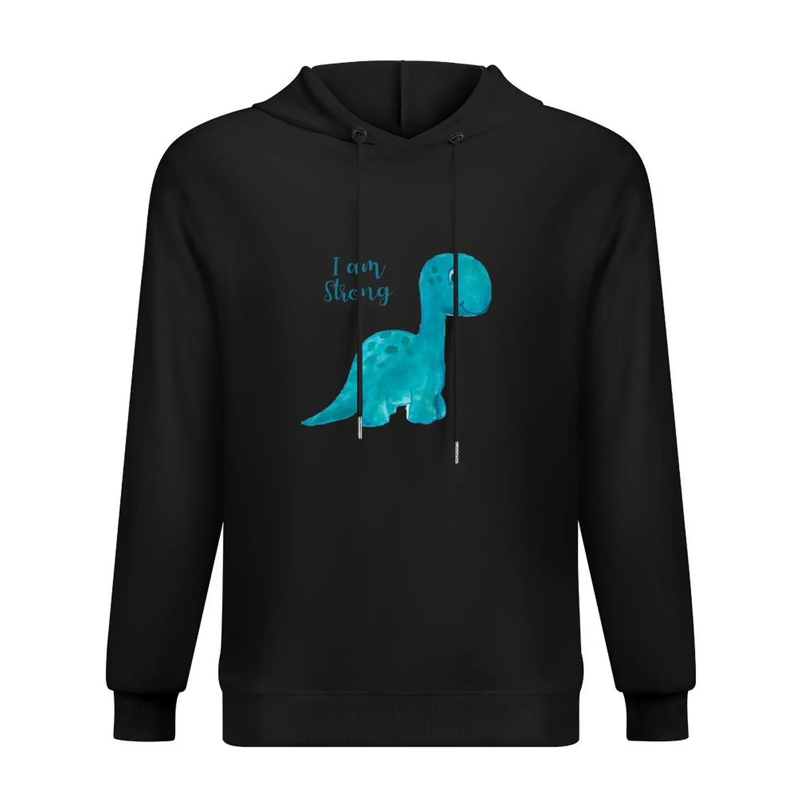 

I am Strong Blue Dinosaur Watercolour Hoodie blouse clothes for men men's sweat-shirt set male clothes men's oversize hoodie