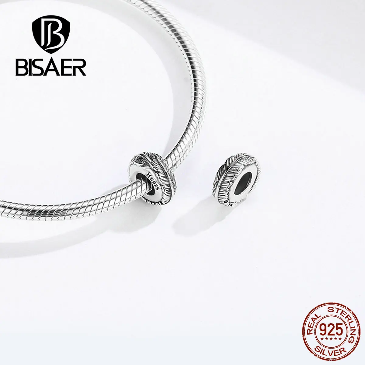 BISAER 100% 925 Sterling Silver Flower Charms Bloosm Butterfly Beads Fit Oryginalna bransoletka dla kobiet DIY Biżuteria ECC1323