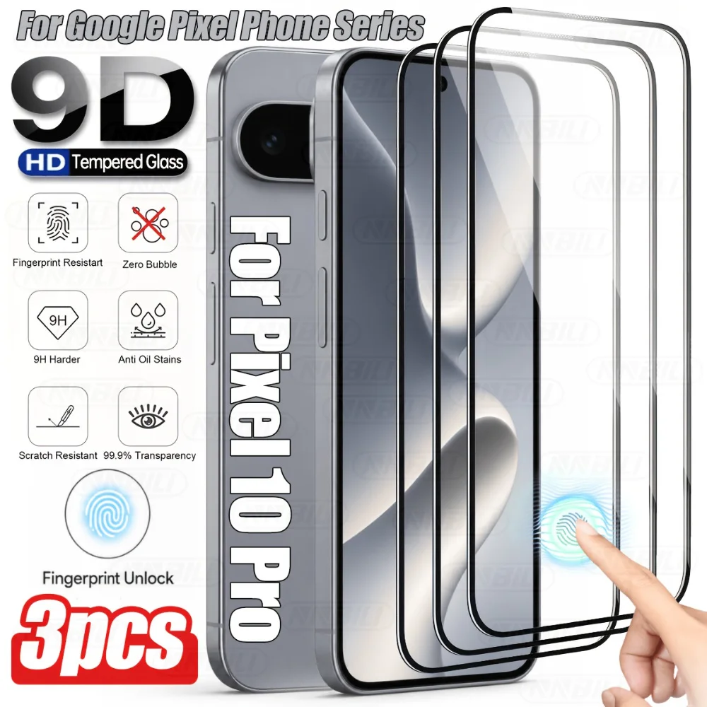 NNBILI 3 Stück Ultra HD Displayschutzfolie mit Fingerabdruck-Entsperrung für Google Pixel 10A/10 Pro XL/10 Pro/10/9A/9 Pro XL/9 Pro/9 Unlock