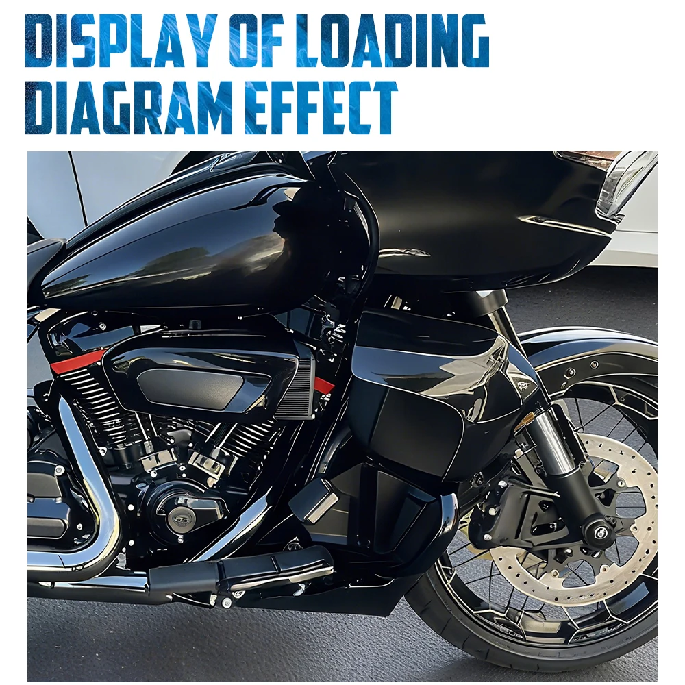 Motorcycle Fairing Spoiler Lowers Kit Extended Chin Spoiler Engine Crash Bar Set For Harley Touring FLTRX 2024-Up FLHXSE 2023-UP
