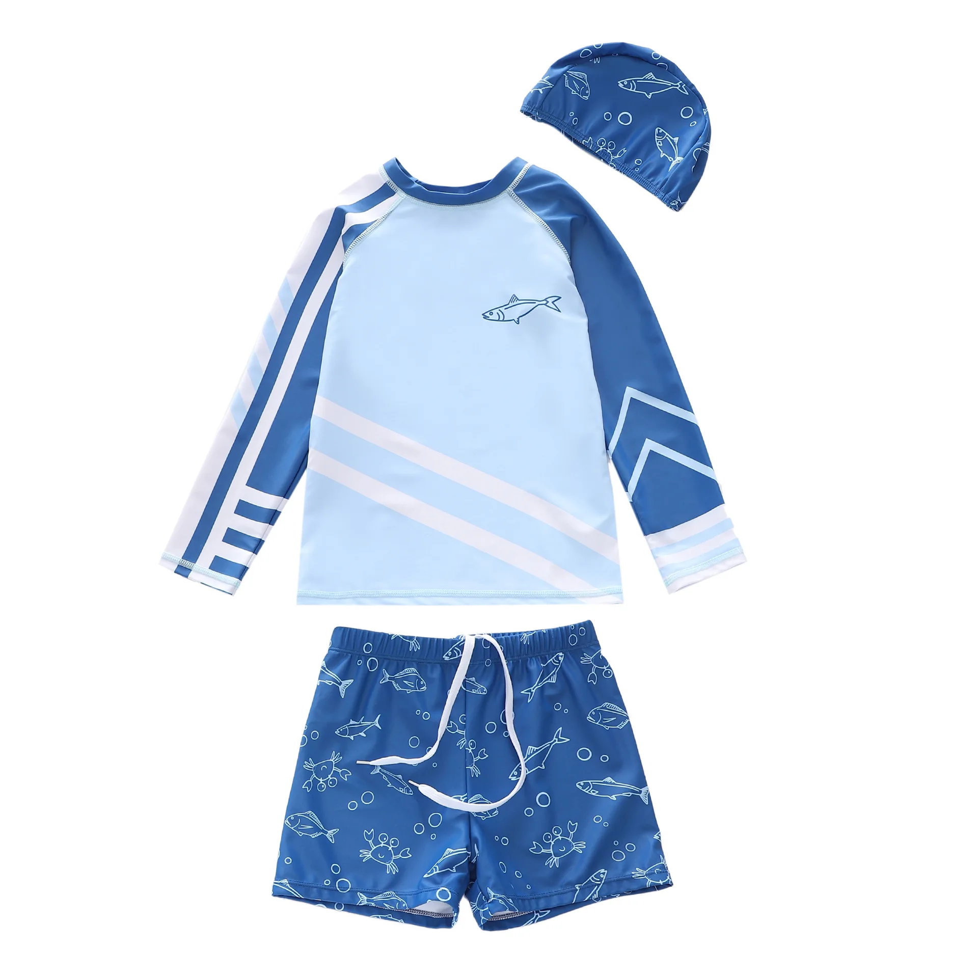 Boys Swimwear Long Sleeve Rash Guard Swimming Trunks for a Boy Toddler Printing Swimsuit Kids Anti UV Summer Beach Bath Clothes