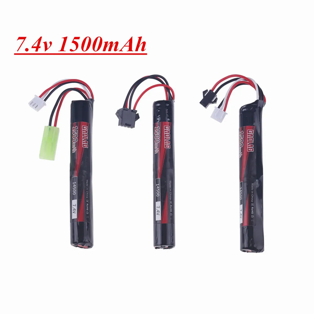 14500 батарея для водяного пистолета 7,4 В 1500 мАч 15C Lipo Power battery SM Tamiya Plug Электрические игрушки пистолет Аккумулятор аксессуары