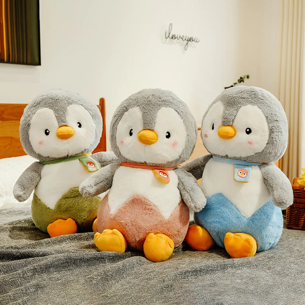 ตุ๊กตาเพนกวินตัวละครอนิเมะ ของเล่นนุ่มนิ่ม หมอนหนุนนอนเด็ก 25/40 ซม.