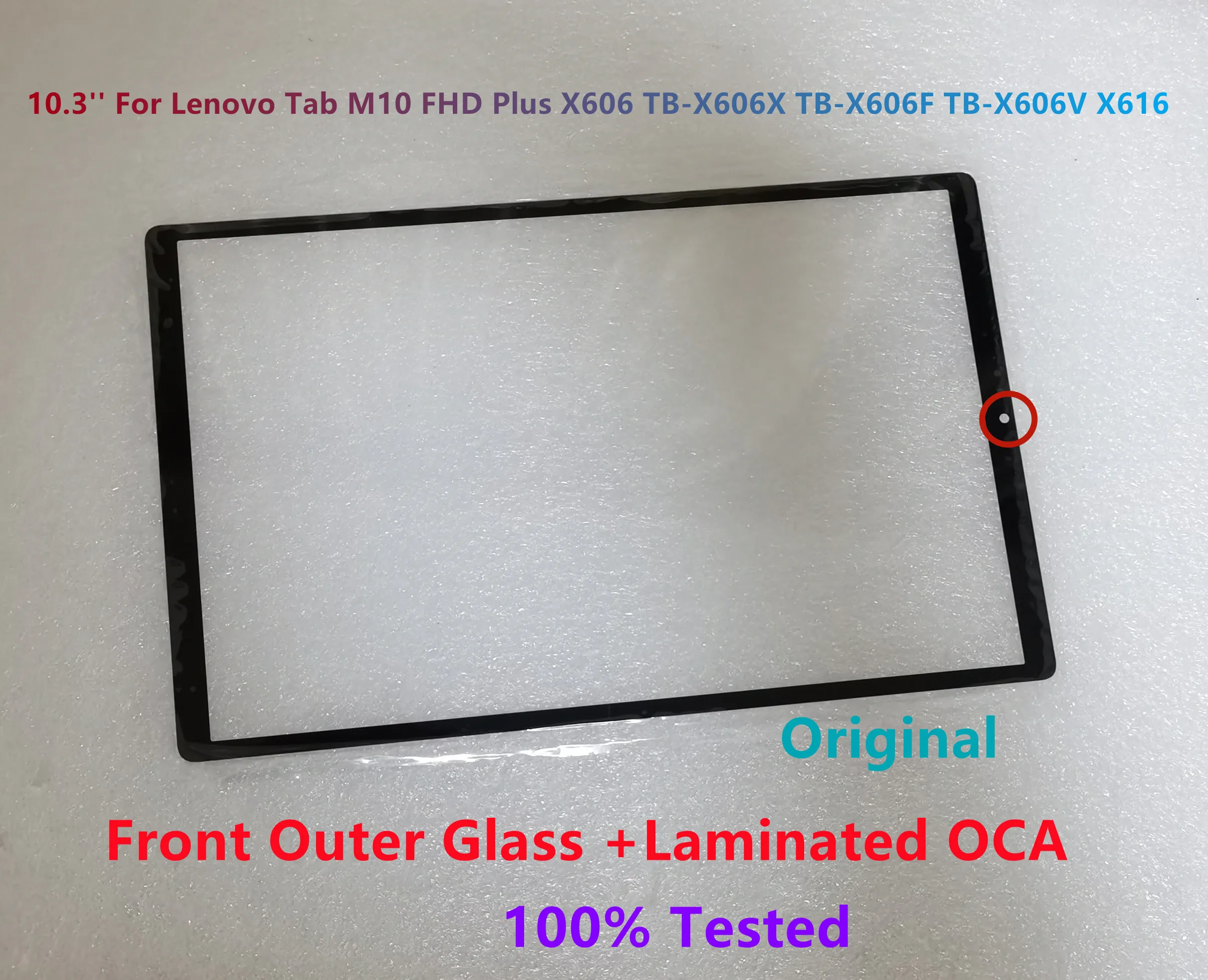 New Original 10.3'' For Lenovo Tab M10 FHD Plus X606 TB-X606X X606F X606V X616 Touch Screen Front Glass Panel+Laminated OCA Glue