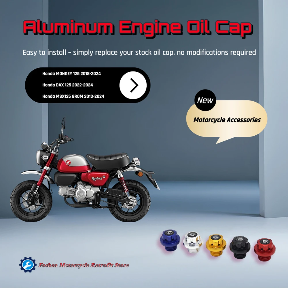 For Honda Monkey125 DAX125 2022 2023 2024 Motorcycle Modifications New Accessories MSX125 GROM Aluminum Engine Oil Cap