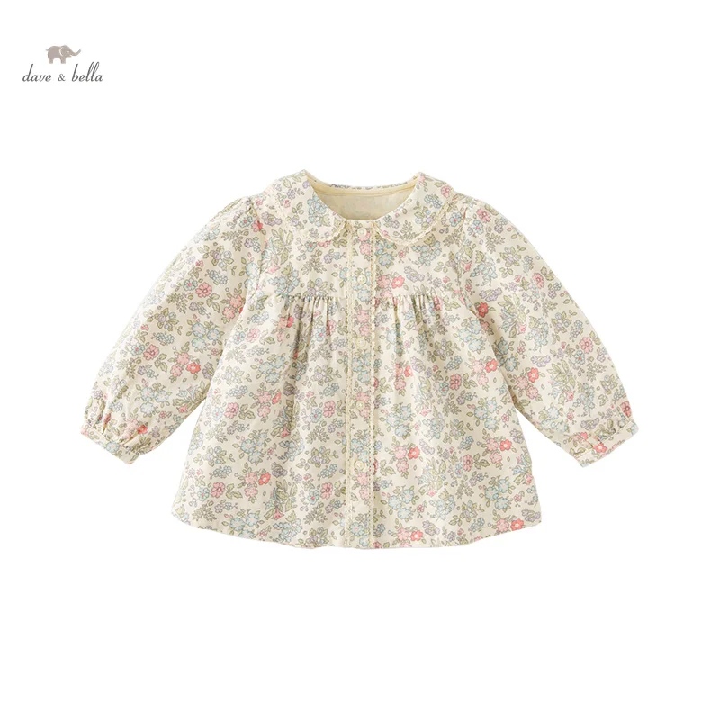 Dave Bella Children Blouse Clothes Autumn Girl Baby Lovely Sweet Floral Comfortable Fashion Casual Top OutdoorDB3236353