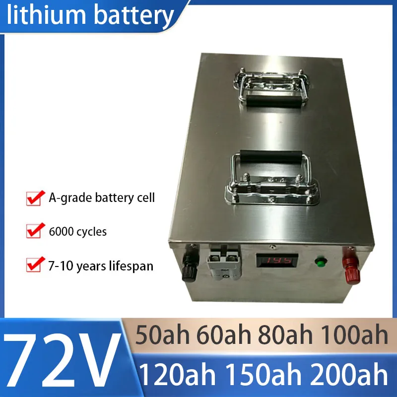

new 72V 50Ah 60AH 80AH 100AH 120AH 150Ah 200AH LifePo4 lithium battery pack, golf cart, electric vehicle tricycle motorcycle