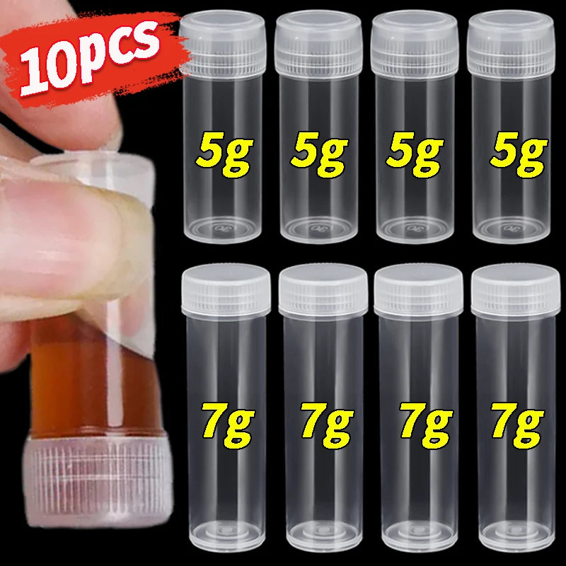 

Mini Clear Plastic Bottles 5/7ML Test Tubes Storage Vials with Lids Jars for Beads Powder Pills Liquid Container Travel Bottles