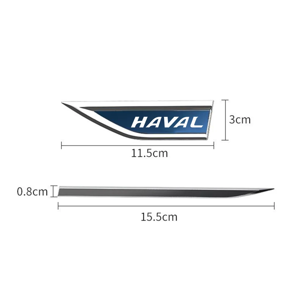 Car Body Fender Side Metal Chrome Zinc Alloy Knife Side Sticker For Haval H6 Dargo M6 H9 H6S F7 F7X Jolion DOG XY H2 H3 H5 H7 H8