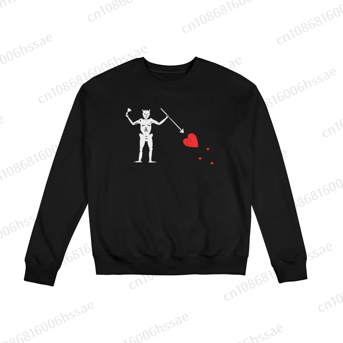 Pirate Blackbeard Edward Teach Men Woman Fall Winter Sweatshirt Round Neck Long Sleeve Length Casual Top