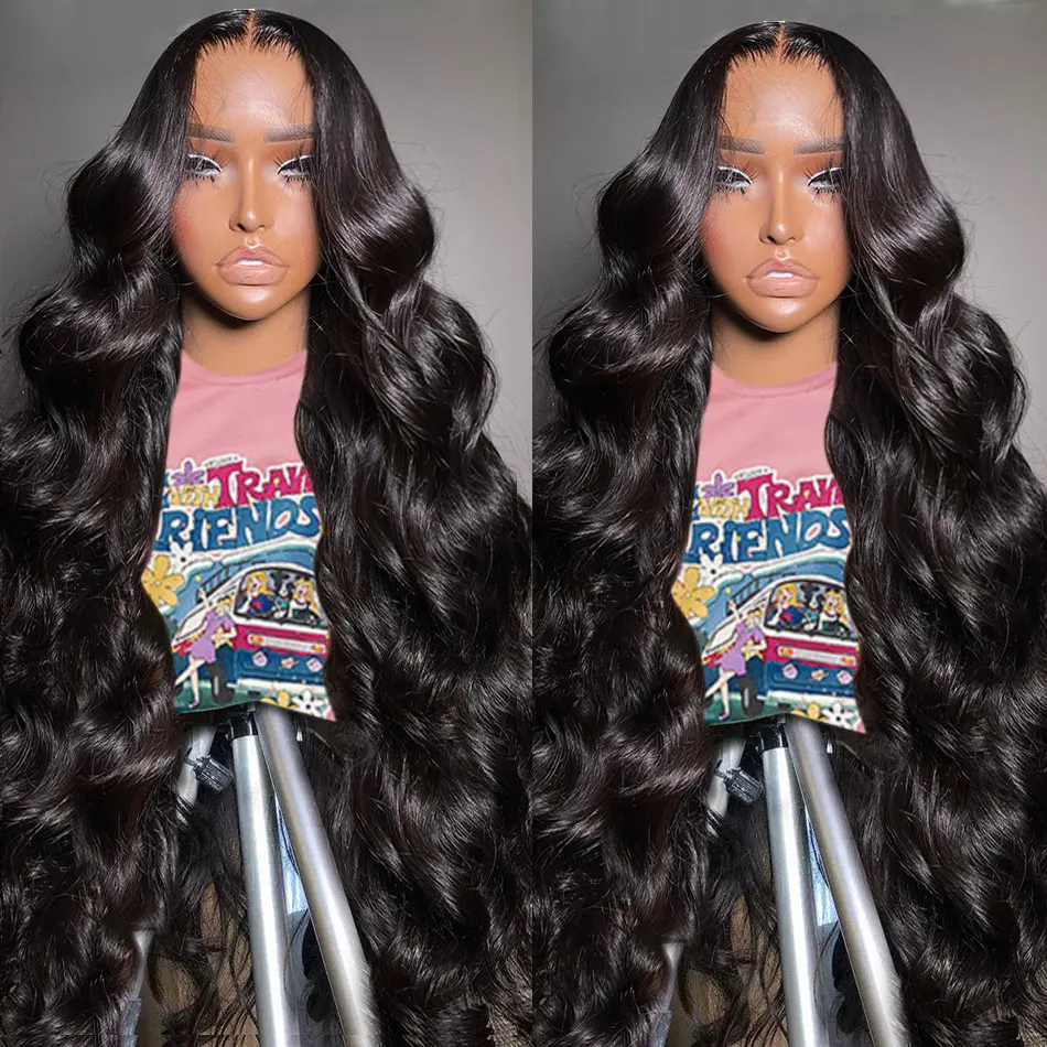 360 Body Wave HD ลูกไม้ด้านหน้าผมมนุษย์ Wigs สําหรับผู้หญิง 40 นิ้วผมมนุษย์ 13x4 4X4Transparent ลูกไม้ปิดด้านหน้าวิกผมก่อน Plucked