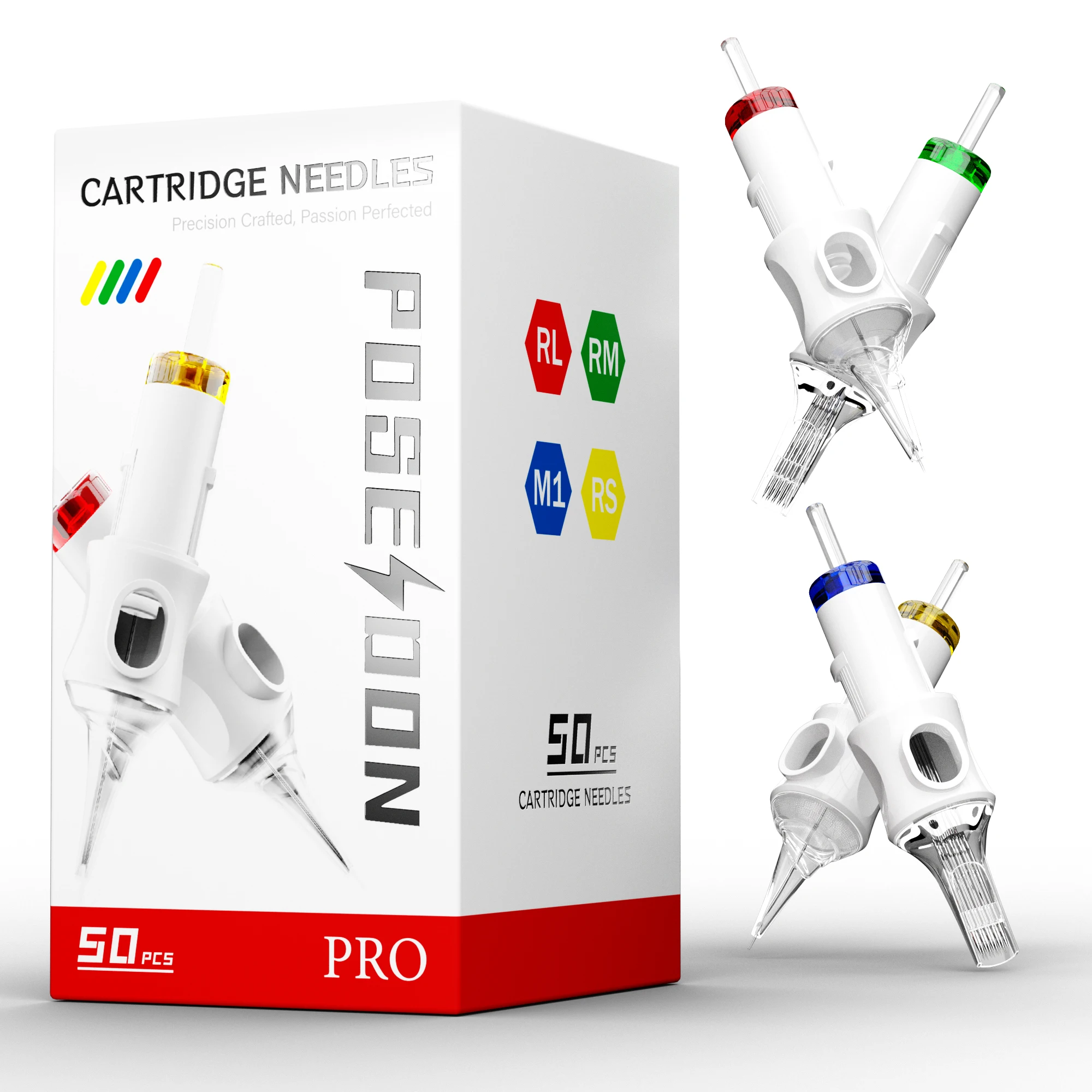 POSEIDON V6 50Pcs Tattoo Needles Professional Tattoo Cartridge Needles New Disposable Safty Permanent Makeup Tattoo Needles Kit