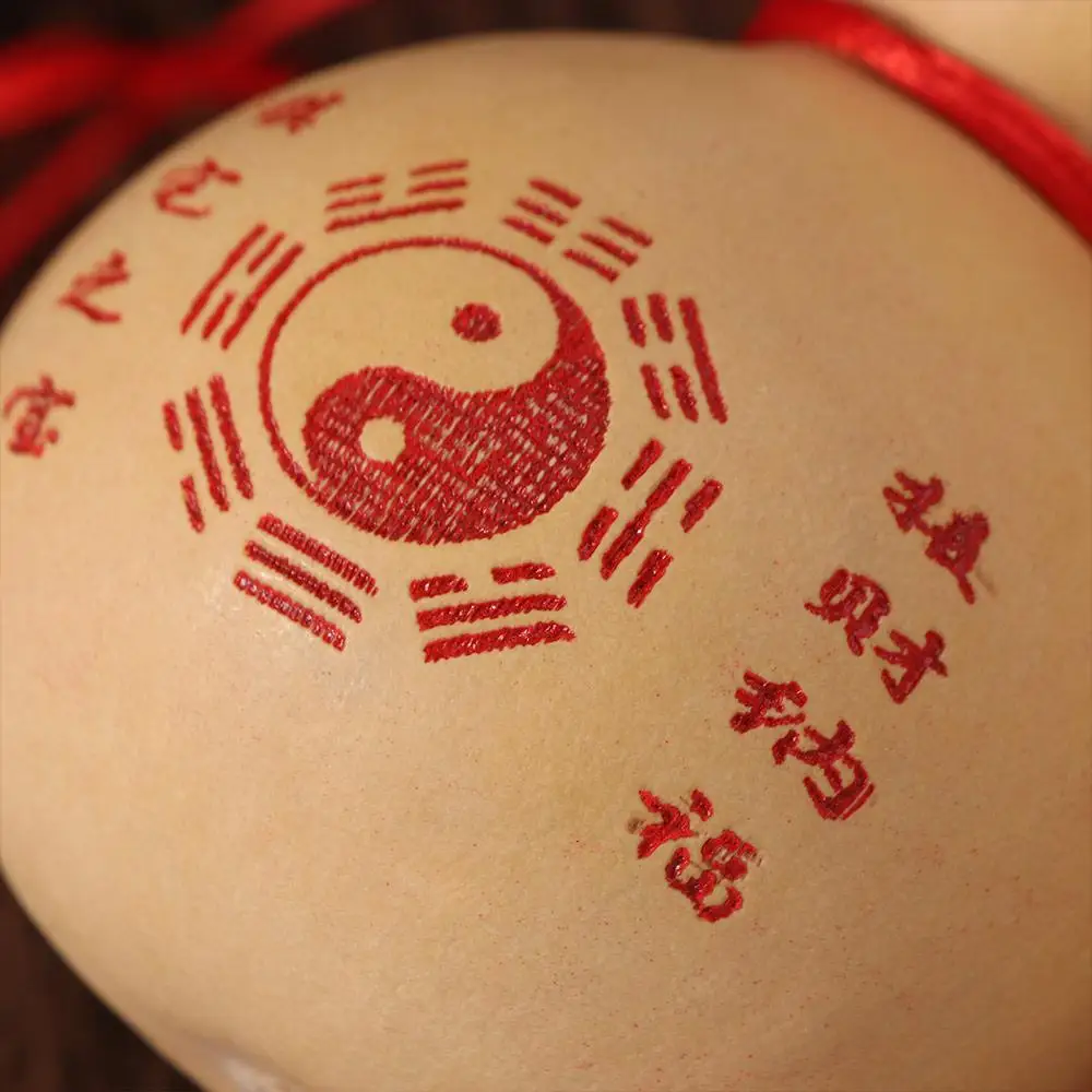 Children's best gift Natural Dry Gourd Bottle DIY Feng Shui Gourd Crafts Wooden Eight Trigrams Photography Props Children