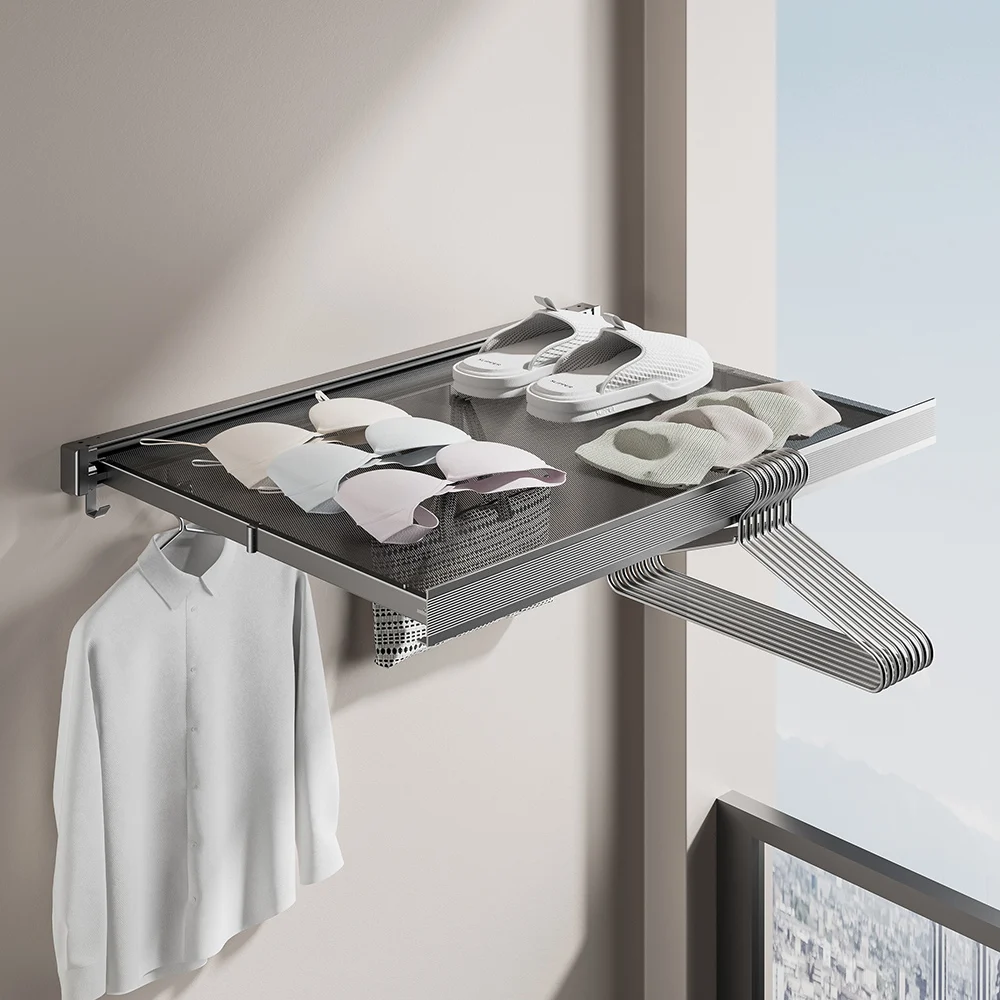 Shelf Foldable Wall Shelves Holder Organizer Retractable Laundry Drying Storage Racks Gap Shelf For Bathroom Balcony