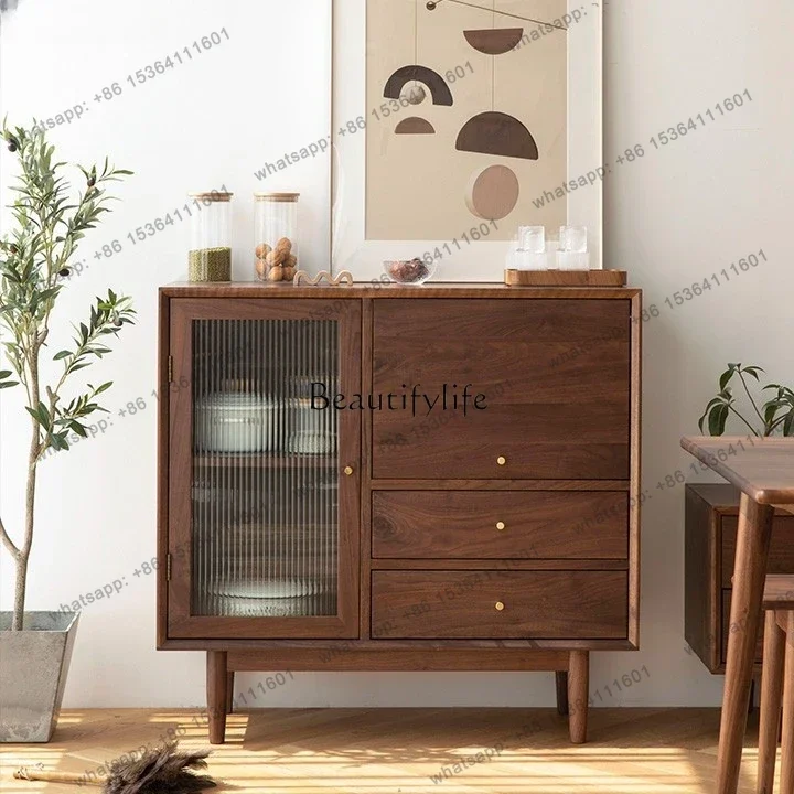 

X4 FG10Nordic Solid Wood Sideboard Simple Modern Hallway Japanese Rattan Storage Cabinet Home