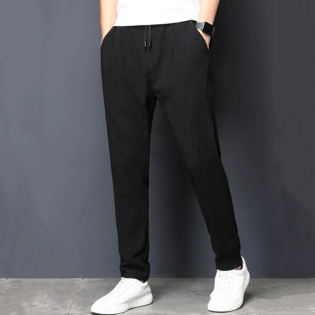 Men Elastic Waist Sports Jogging Pants Gym Bodybuilding Workout Fitness Trousers