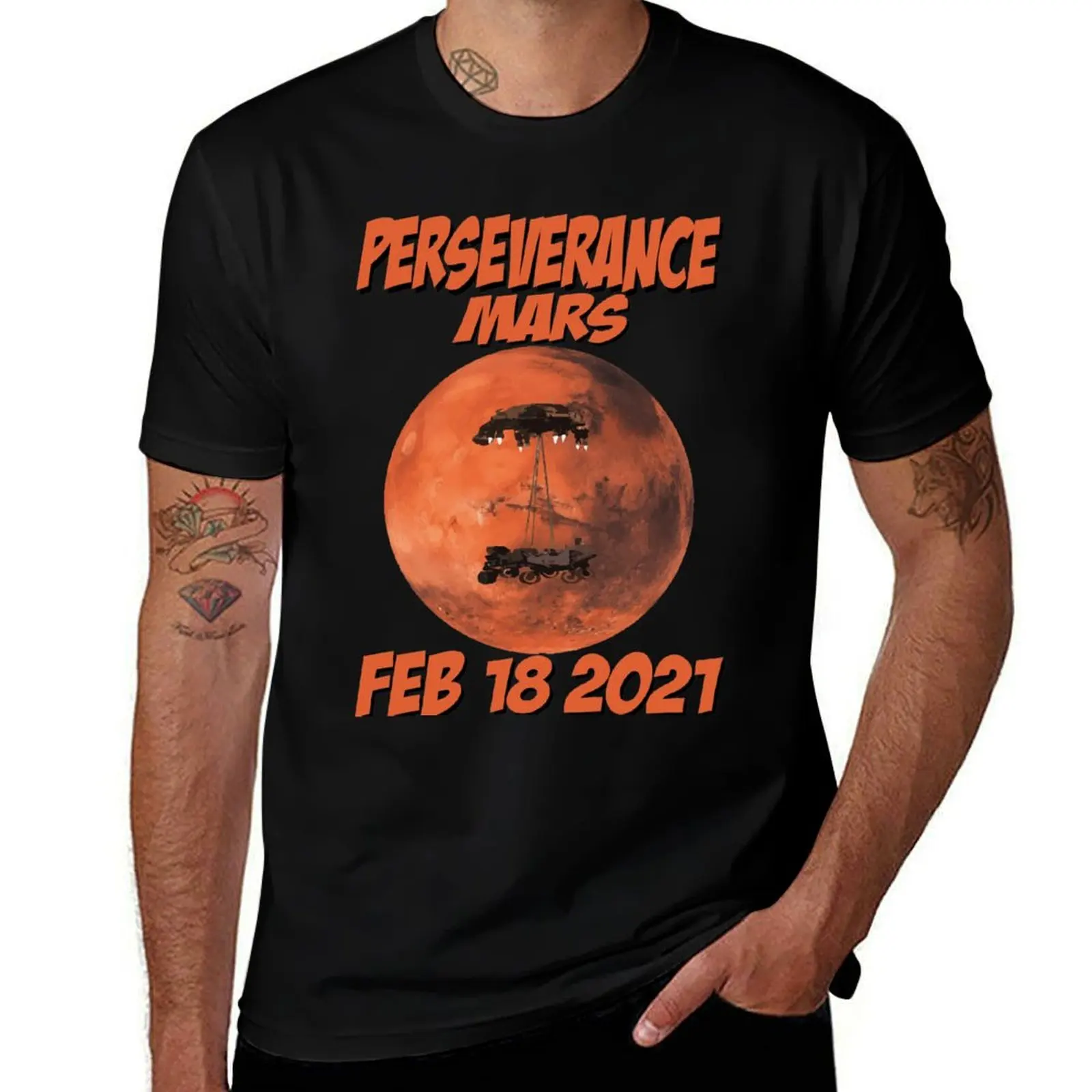 T-shirt Perseverance Mars Février 2021, vêtements de travail, t-shirt simple