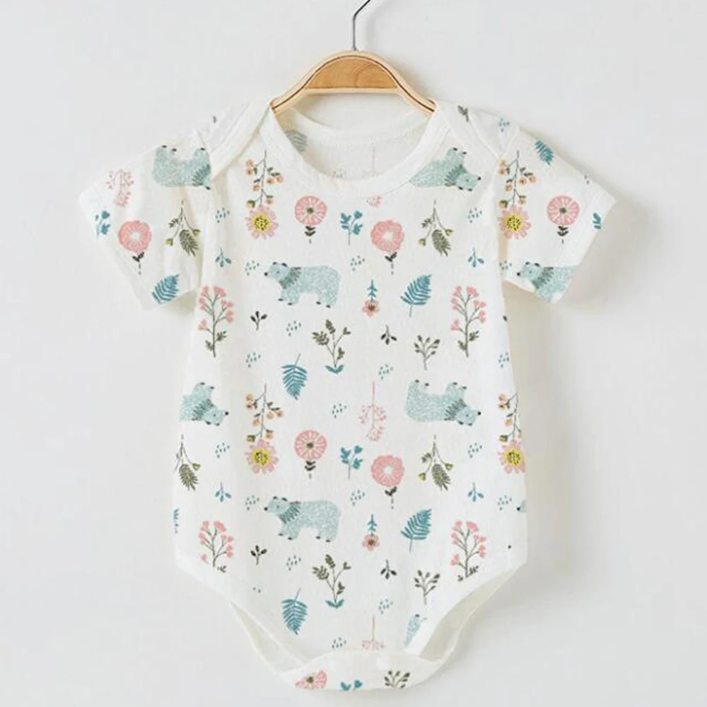 Baby Bodysuits Summer 100% Cotton Short Sleeve Baby Rompers For Boys And Girls Lightweigth Unisex Newborn Boutique Clothing