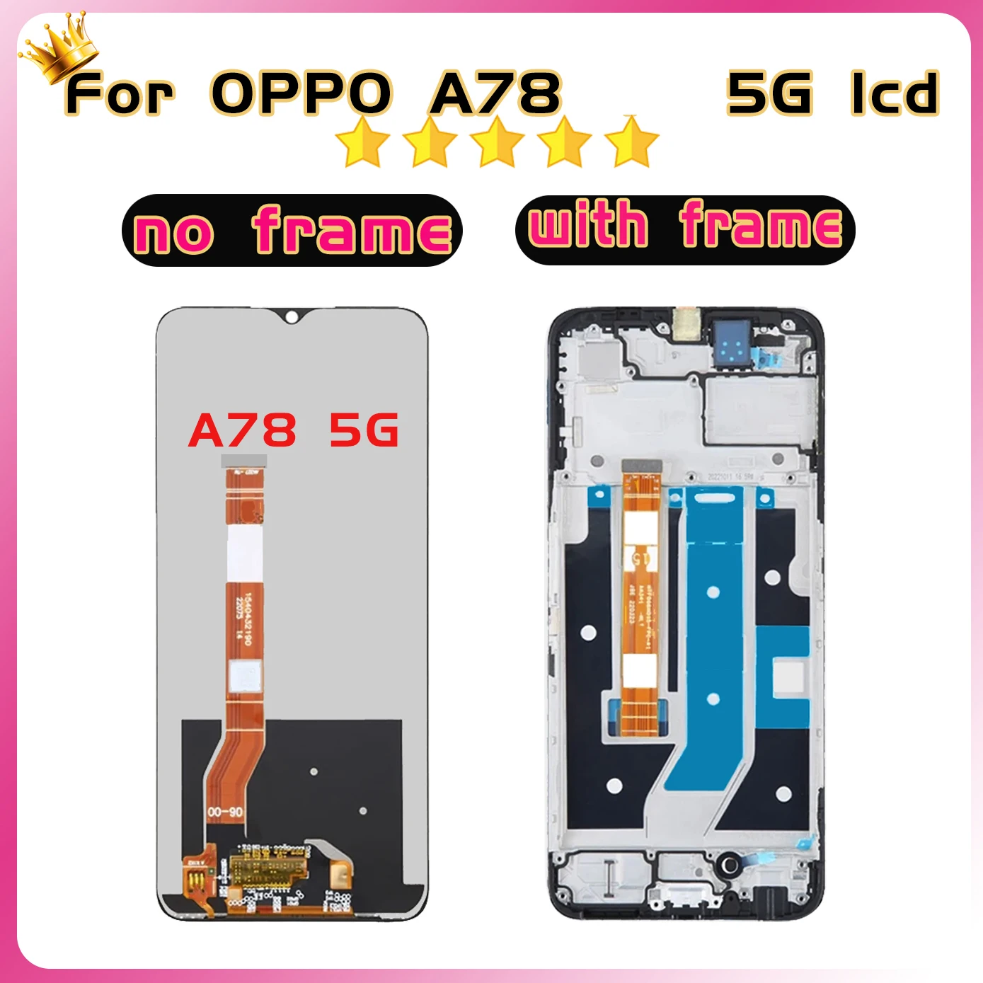 AMOLED Dla Oppo A78 4G CPH2565 Wyświetlacz LCD Ekran Panel dotykowy Digitizer Dla Oppo A78 5G CPH2483 CPH2495 Wyświetlacz A78 Ramka ekranu