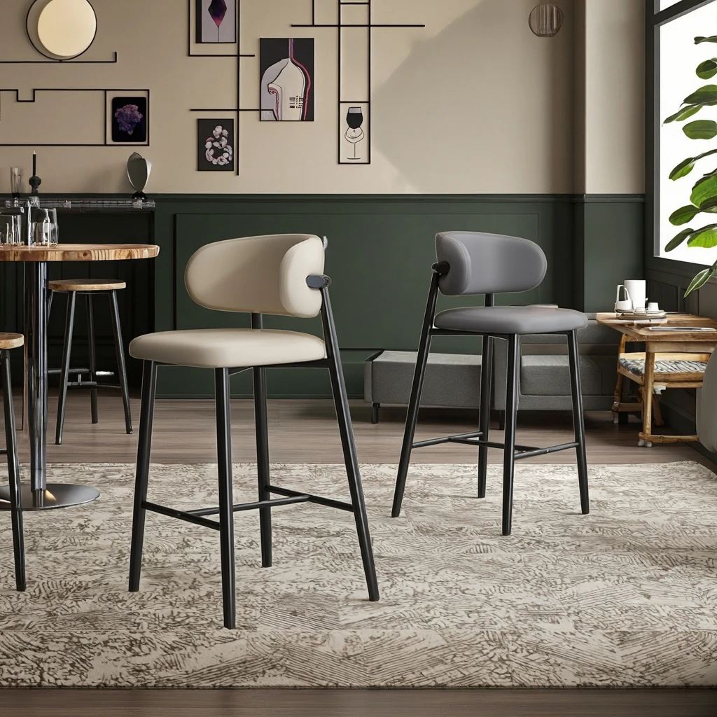 Taburete de Bar moderno para el hogar con arte del hierro de lujo, silla alta Simple para sala de estar, cafetería, isla, Bar