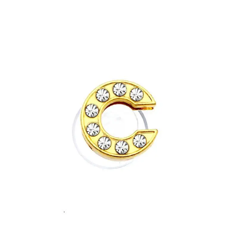 Gouden Letters Kristal Diamant Legering Bedels Accessoires Mode Zachte PVC Schoenen Gesp Kids Decoratie Ontwerp Groothandel 1 Stuks - afbeelding 1