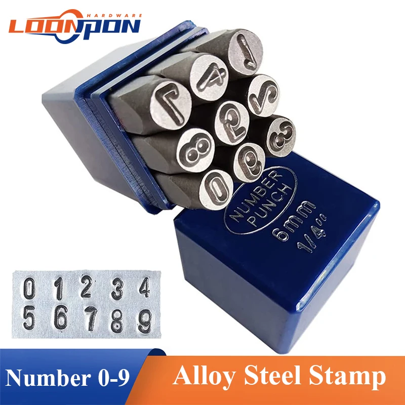 Loonpon Metal Stamping Kit Number Letter Stamps Set Alloy Steel Stamp DIY Punch Tools for Leather Metal Aluminum Mild Steel