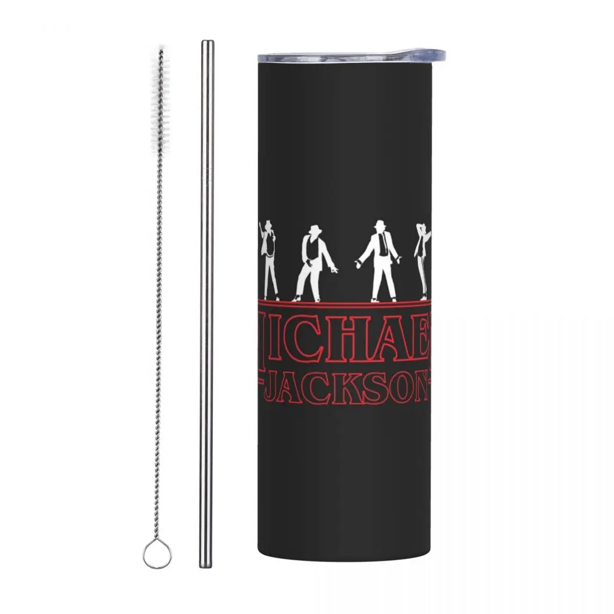 Michael Jackson Stainless Steel Tumbler Vacuum Insulated Mug Thermal Cold Cups Straws With Lid 20oz