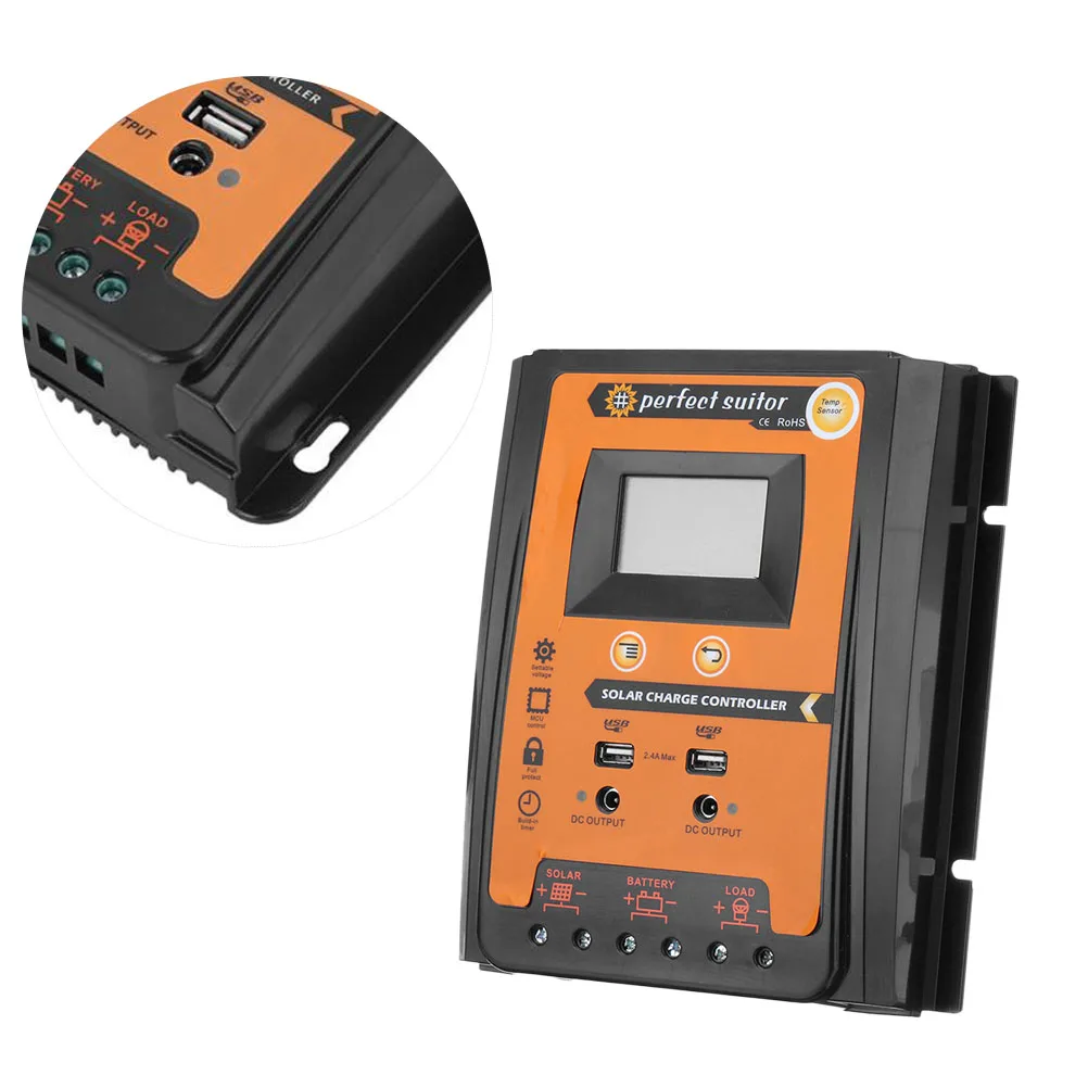

30A 50A Solar Charge Controller LCD Display Overcurrent Protection Automatic Recovery PWM Charging